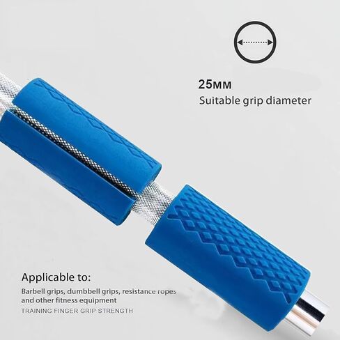 Rubber Barbell Grip, Non-Slip Thick Dumbbell Grip Arm Blaster Adapter, Barbell Clutch Suitable For Row/Puller/Kettlebell, Gym Biceps Arm Muscle Trainer Hands Stress Relieve Blue (1 Pair) in Saudi Arabia