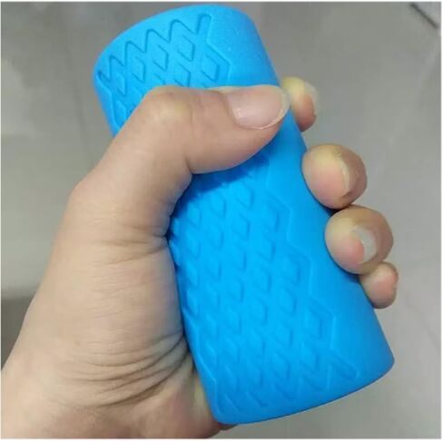 Rubber Barbell Grip, Non-Slip Thick Dumbbell Grip Arm Blaster Adapter, Barbell Clutch Suitable For Row/Puller/Kettlebell, Gym Biceps Arm Muscle Trainer Hands Stress Relieve Blue (1 Pair) in Saudi Arabia