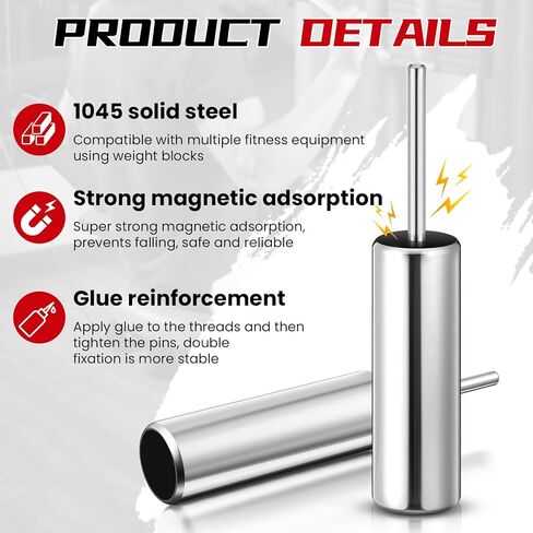 Lasnten Weight Stack Pin Extender with Spring Clip Collar, 10 mm Gym Pin for Cable Machine & Home Gym, Made of Solid Steel for Secure and Long Lasting Use in Kuwait