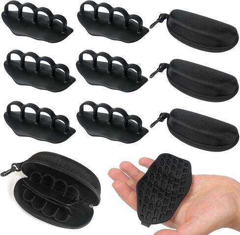 6 Pack Non-Slip Rubber Grips for Weight Lifting - 4 Hole Lifting Gloves with Storage Box for Men and Women Training Palm Protectors for Gym Intensive Training and Exercise (Black) in Saudi Arabia