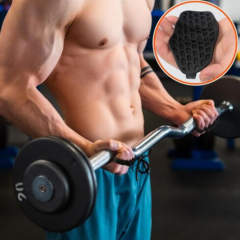 6 Pack Non-Slip Rubber Grips for Weight Lifting - 4 Hole Lifting Gloves with Storage Box for Men and Women Training Palm Protectors for Gym Intensive Training and Exercise (Black) in Saudi Arabia