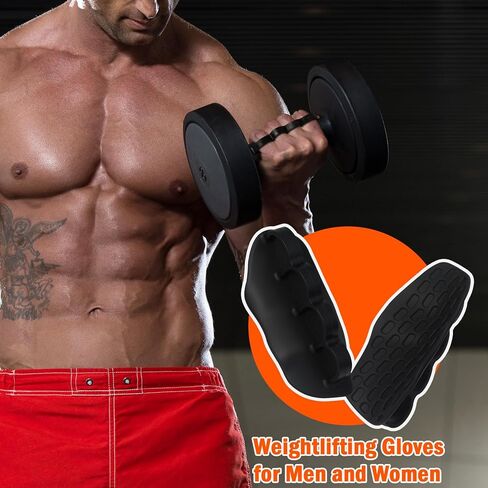 6 Pack Non-Slip Rubber Grips for Weight Lifting - 4 Hole Lifting Gloves with Storage Box for Men and Women Training Palm Protectors for Gym Intensive Training and Exercise (Black) in Saudi Arabia