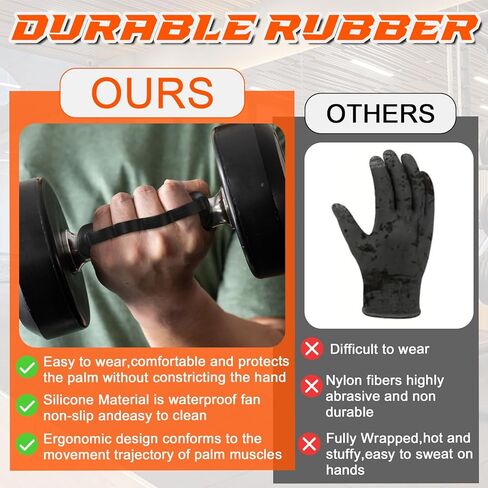 6 Pack Non-Slip Rubber Grips for Weight Lifting - 4 Hole Lifting Gloves with Storage Box for Men and Women Training Palm Protectors for Gym Intensive Training and Exercise (Black) in Saudi Arabia