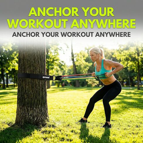 مرساة باب لأشرطة المقاومة، نظام مبطن عالي التحمل، متوافق مع الأربطة والأنابيب الحلقية، العلاج الطبيعي في صالة الألعاب الرياضية المنزلية (BLACK5) in Kuwait