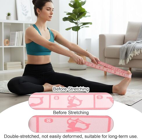 12 Loops Yoga Band, Yoga Bands for Stretching Stretching Bands Stretch Straps with Loops for Dance, Gymnastics, Physical Therapy, Flexibility & Resistance Training, Ballet, Latin Workouts in Saudi Arabia