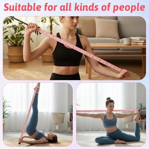 12 Loops Yoga Band, Yoga Bands for Stretching Stretching Bands Stretch Straps with Loops for Dance, Gymnastics, Physical Therapy, Flexibility & Resistance Training, Ballet, Latin Workouts in Saudi Arabia