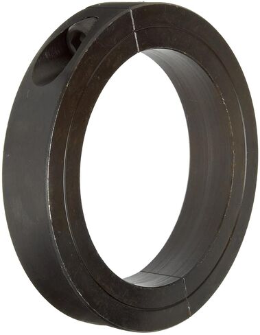 Climax Metal H2C-343 Steel Two-Piece Recessed Screw Clamping Collar, Black Oxide Plating, 3 7/16" Bore Size, 4-3/4" OD, With 3/8-24 x 1 1/4 Set Screw in Saudi Arabia