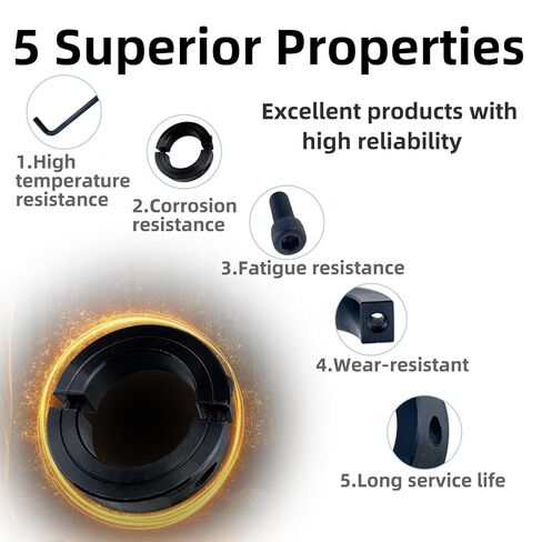 2 "تجويف 3" OD مزدوج الفتح المشبك على مجموعة طوق لولبي مع طلاء أكسيد أسود للبناء والآلات الهندسية والبحرية (4 قطع) in Kuwait