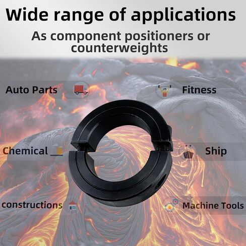 2 "تجويف 3" OD مزدوج الفتح المشبك على مجموعة طوق لولبي مع طلاء أكسيد أسود للبناء والآلات الهندسية والبحرية (4 قطع) in Kuwait