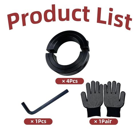 2 "تجويف 3" OD مزدوج الفتح المشبك على مجموعة طوق لولبي مع طلاء أكسيد أسود للبناء والآلات الهندسية والبحرية (4 قطع) in Kuwait