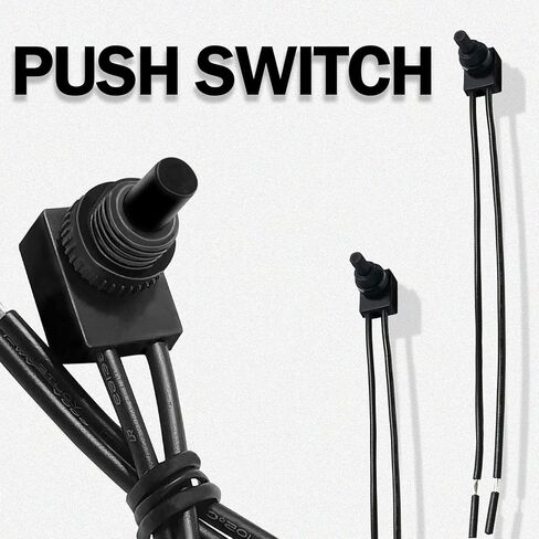 2 Pack Push Button Switch ZING Ear ZE-107S ON-Off 3A 250VAC/6A 125VAC/2A Light Wired Press Switches Appliances Replacement Part for Motorcycle/Auto Car Bathroom Fan with 6" Lines in Saudi Arabia