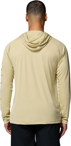 سترة بغطاء للرأس PFG Terminal Tackle للرجال من Columbia بأكمام طويلة لصيد السمك، شعار Serpentine/Spark Orange، بطول 3X in Saudi Arabia