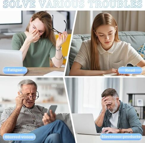 2026 نظارات زرقاء جديدة للوضوح، نظارات زرقاء ذكية متعددة الوظائف للوضوح، نظارة قراءة للعين قابلة للتعديل تلقائيًا للرجال والنساء مع حافظة وقماش زجاجي in Kuwait