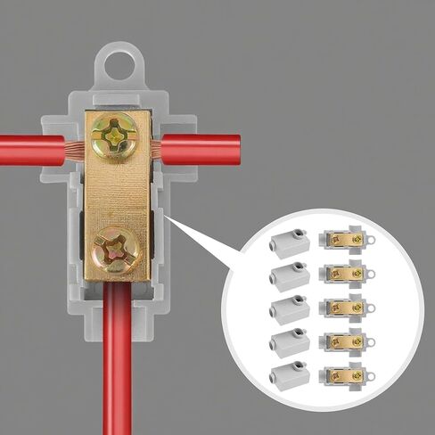 10 قطع ترقية 6 AWG T-Type سلك موصل طقم صواميل، 60A محطة أسلاك سريعة، موصل سلك دائرة مقاومة للحرارة العالية، موصل لصق مقاوم للاهتزاز للسيارات والبحرية والدوائر المنزلية in Kuwait