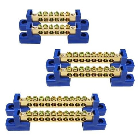 قضيب ناقل التأريض 6/8/10 مواضع قضبان الحافلات الطرفية، قضبان الحافلات الكهربائية ذات الأسلاك النحاسية لتوزيع الطاقة الكهربائية الأرضية البحرية (6 قطع) in Kuwait