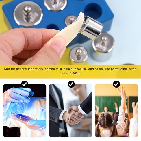 8 Pcs Precision Scale Calibration Weight Set, 10g 2x20g 50g 2x100g 200g Grams Steel Weights Calibration with Tweezers for Digital Balance Scale, Jewellery Scale, M2 Class(Totally 500g) in Saudi Arabia