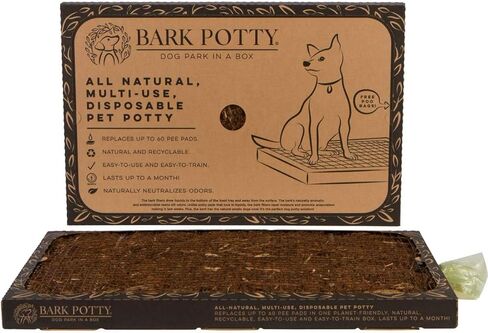 Bark Potty Disposable Dog Litter Box - Natural Bark Dog Potty Tray 30x20 in Saudi Arabia