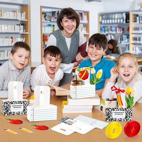 24 Set Teacher Appreciation Gifts 2 Cup Drink Carrier with Greeting Cards Ribbon Classroom Composition Notebook Teacher Gift Bulk for Back to School Party Favors Coffee Hot Cold Drinks in Kuwait