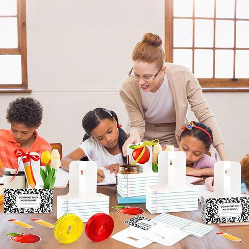 24 Set Teacher Appreciation Gifts 2 Cup Drink Carrier with Greeting Cards Ribbon Classroom Composition Notebook Teacher Gift Bulk for Back to School Party Favors Coffee Hot Cold Drinks in Kuwait