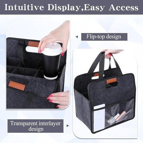 حامل مشروبات مكون من 6 أكواب بمقبض، حامل مشروبات معزول قابل لإعادة الاستخدام للسيارة، حقيبة حامل أكواب القهوة قابلة للطي وحقيبة حامل أكواب القهوة المحمولة للتوصيل والسفر والخروج in Kuwait