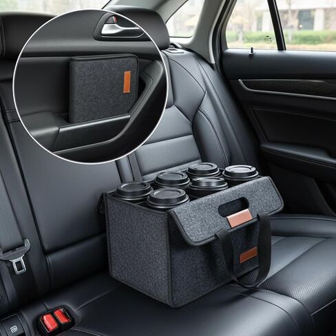 حامل مشروبات مكون من 6 أكواب بمقبض، حامل مشروبات معزول قابل لإعادة الاستخدام للسيارة، حقيبة حامل أكواب القهوة قابلة للطي وحقيبة حامل أكواب القهوة المحمولة للتوصيل والسفر والخروج in Kuwait