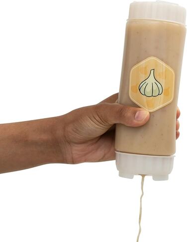 زجاجة ضغط FIFO قابلة لإعادة الملء للصلصة الساخنة - موزع بهار خالٍ من مادة BPA مع غطاء ملتوي، آمن للاستخدام في غسالة الأطباق للسريراتشا والثوم الحار والزيت الحار والجاموس in Kuwait