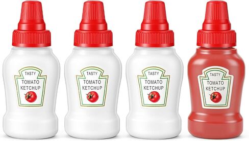 4 Pcs 1 oz Mini Condiment Squeeze Bottles, Mini Ketchup Bottle for Lunch Box Accessories, Salad Dressing Containers, Mini Condiment Squeeze Bottles for Sauces Syrup, Adults Bento Box in Saudi Arabia