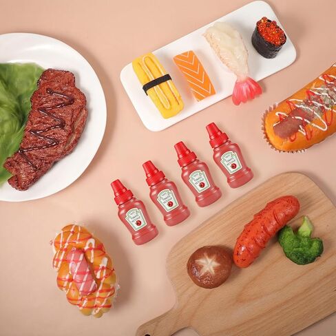 4 Pcs 1 oz Mini Condiment Squeeze Bottles, Mini Ketchup Bottle for Lunch Box Accessories, Salad Dressing Containers, Mini Condiment Squeeze Bottles for Sauces Syrup, Adults Bento Box in Saudi Arabia