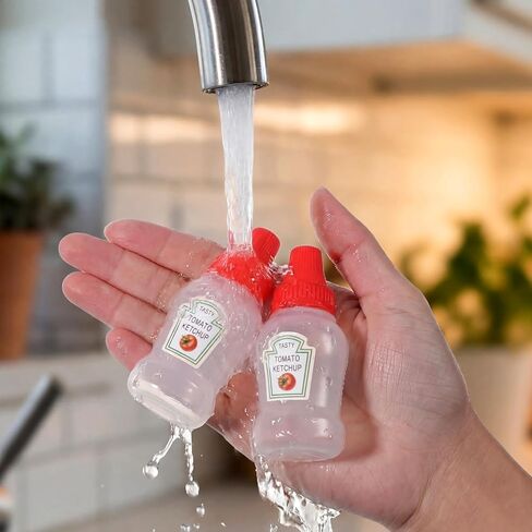 4 Pcs 1 oz Mini Condiment Squeeze Bottles, Mini Ketchup Bottle for Lunch Box Accessories, Salad Dressing Containers, Mini Condiment Squeeze Bottles for Sauces Syrup, Adults Bento Box in Saudi Arabia