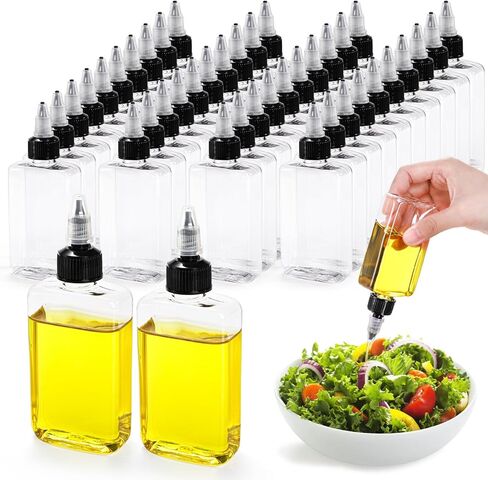 Bekith 40 Pack Mini Squeeze Bottles for Liquids, 3.4oz Oil Dispenser Bottle with Twist Top Cap for Camping, Squeeze Condiment Bottle Small Liquid Containers for Oil, Sauce, Vinegar in Saudi Arabia
