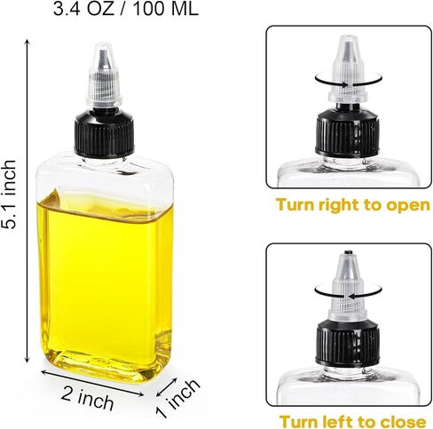 Bekith 40 Pack Mini Squeeze Bottles for Liquids, 3.4oz Oil Dispenser Bottle with Twist Top Cap for Camping, Squeeze Condiment Bottle Small Liquid Containers for Oil, Sauce, Vinegar in Saudi Arabia