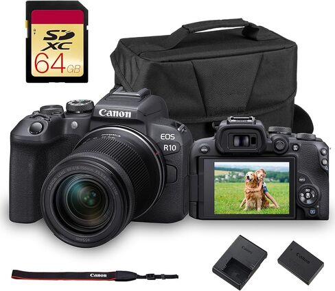 Canon EOS R10 Camera بدون مرآة مع عدسة RF-S 18-150 مم-مستشعر APS-C 24.2 ميجابكسل ، فيديو 4K 60P ، بكتف مزدوج بكسل AF II ، تصميم ملائم للسفر (5331C016) in Saudi Arabia