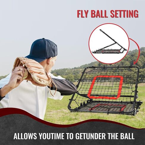 Storgem Baseball Softball Rebounder Net, Pitch Back Rebound Net,Soccer Rebound Net, Fielding Rebounder,Double Sided Adjustable Multi-Sports Pitching Rebound Net for Throwing Practice in Saudi Arabia