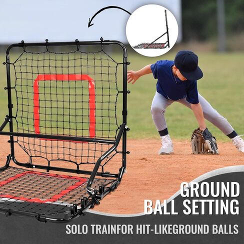 Storgem Baseball Softball Rebounder Net, Pitch Back Rebound Net,Soccer Rebound Net, Fielding Rebounder,Double Sided Adjustable Multi-Sports Pitching Rebound Net for Throwing Practice in Saudi Arabia