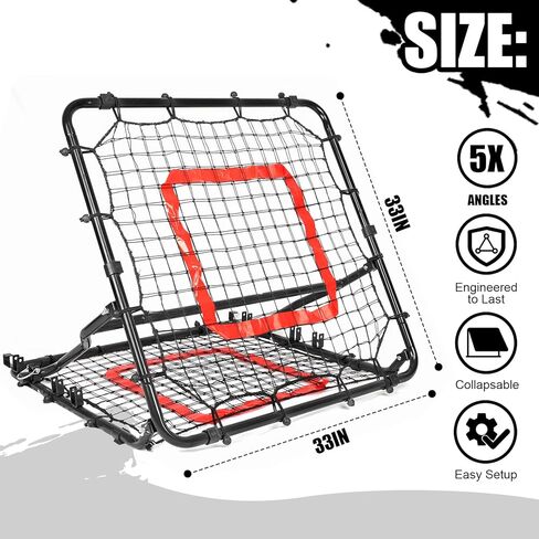 Storgem Baseball Softball Rebounder Net, Pitch Back Rebound Net,Soccer Rebound Net, Fielding Rebounder,Double Sided Adjustable Multi-Sports Pitching Rebound Net for Throwing Practice in Saudi Arabia