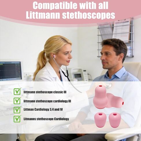12 قطعة بديلة لسماعة الطبيب من أجل Littmann، متوافقة مع أطراف الأذن Littmann، قطعة الأذن، قطع بديلة لـ Classic III، أمراض القلب 3/4&IV، صغيرة/متوسطة، سدادة أذن سيليكون فائقة النعومة (وردي) in Kuwait