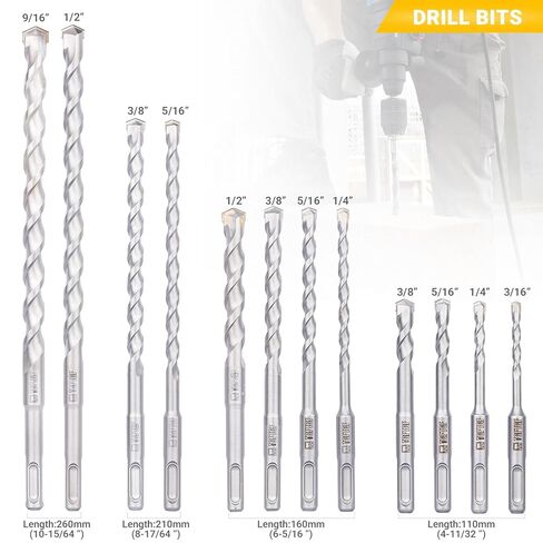 مجموعة مثقاب مدفع مدارة من 6 قطع ، مجموعة yg8c carbide ، SDS بالإضافة إلى قطع الحفر الخرسانية ، مجموعة الحفر الماسونية لبنة الحجارة مع حالة تخزين ، أدوات مثالية للهدية DIY Home Men Friend Friend in Kuwait