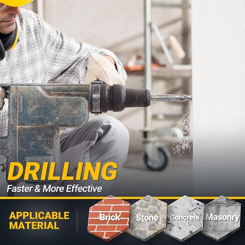 مجموعة مثقاب مدفع مدارة من 6 قطع ، مجموعة yg8c carbide ، SDS بالإضافة إلى قطع الحفر الخرسانية ، مجموعة الحفر الماسونية لبنة الحجارة مع حالة تخزين ، أدوات مثالية للهدية DIY Home Men Friend Friend in Kuwait