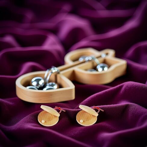 4 قطع صنجات خشبية، أداة قرع - 4 قطع صنجات أصابع اليد، صنجات خشبية للفصل الدراسي يمكنك صنعها بنفسك آلة موسيقية إيقاعية in Kuwait