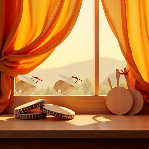 4 قطع صنجات خشبية، أداة قرع - 4 قطع صنجات أصابع اليد، صنجات خشبية للفصل الدراسي يمكنك صنعها بنفسك آلة موسيقية إيقاعية in Kuwait