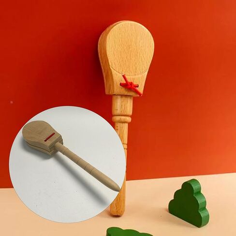 2 Pcs Birch Wooden Castanet Hand Clappers with Handle Percussion Instrument for Educational Musical Percussion for Birthday Party in Saudi Arabia