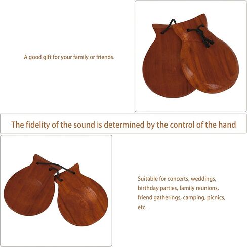 Traditional Mahogany Castanet Hand Clappers Flamenco Dance Castanets for Concert & Wedding & Birthday Party in Saudi Arabia