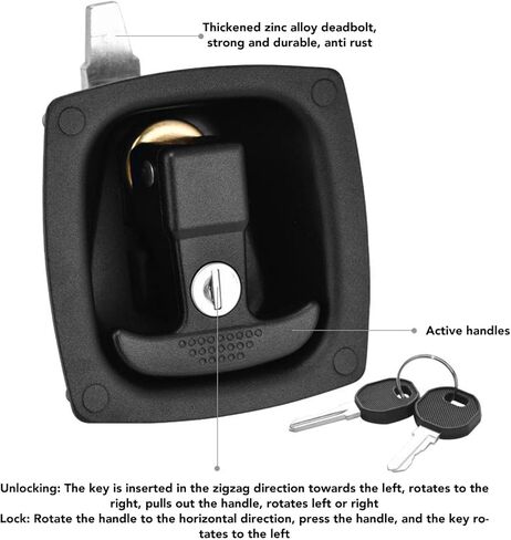 T Handle Zinc Alloy Folding Compression Toolbox Lock, RV, Boat Lock in Saudi Arabia