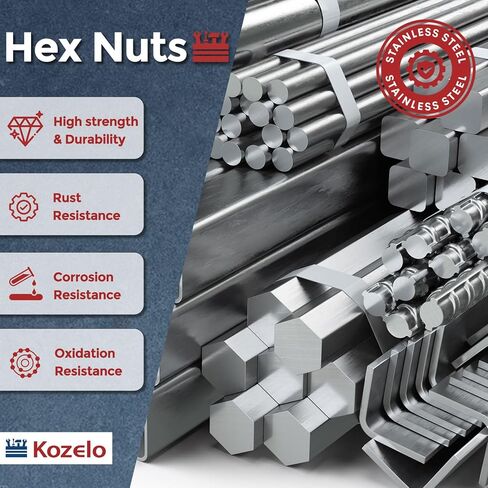 50pcs Hex Nuts - [#2-56] 304 Stainless Steel (A2-70) Hardware Standard Inch Coarse Thread Metal Nuts for Precious Electronics Mechanical Fastening, Bright Finish, Silver in Kuwait