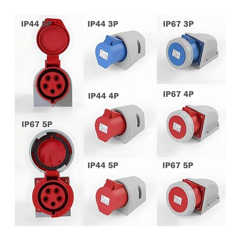 5/10PCS Industrial Plug Socket 16A/32A 220V/380V IP44/67 Waterproof 3/4/5PIN Male Female(10 PCS IP67-3P) in Saudi Arabia