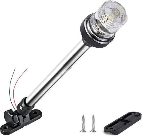 16 بوصة ضوء قارب عائم لأعلى بيميني، ضوء مرساة LED مقاوم للماء، 3 نانومتر أبيض قابل للطي للأسفل الخلفي أضواء الملاحة على شكل عائم بيميني لقارب الصيد، قوارب جون والصغيرة (12-24 فولت) in Saudi Arabia