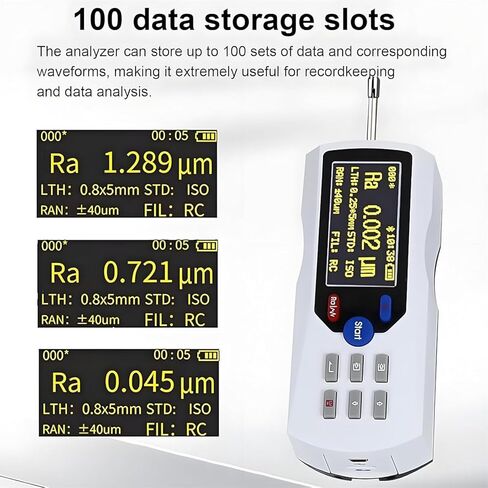 مقياس خشونة رقمي محمول باليد، مقياس ملف التعريف الدقيق، دقة 0.001 ميكرومتر، نطاق 160 ميكرومتر، تخزين 100 بيانات، قابل لإعادة الشحن للقياس والتحليل الصناعي in Saudi Arabia