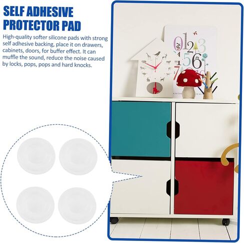 NUOBESTY 50Pcs Self Adhesive Door Bumpers Transparent Wall Protectors for Cabinets and Furniture Noise Dampening Pads for Home and Office Use in Saudi Arabia