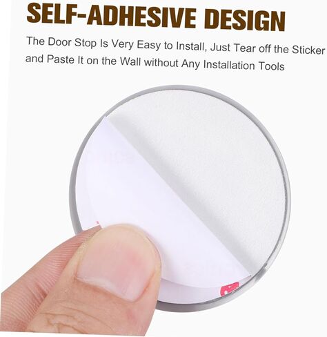Gadpiparty 4Pcs Self Adhesive Door Handle Bumper Guards Grey Wall Protectors for Door Knobs Wall Protection Pads Prevent Damage to Walls from Doors Suitable for Cabinets in Saudi Arabia