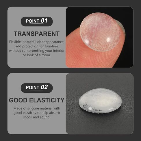 POPETPOP 100 قطعة من واقيات الحائط ذاتية اللصق من السيليكون لمقابض الأبواب لحماية خزانة الأثاث، واقيات حائط مرنة لتخميد الصوت للوقاية in Kuwait